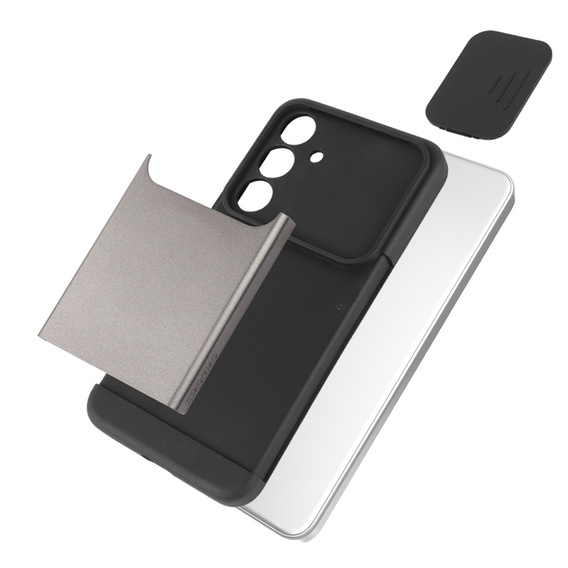 Case for Samsung Galaxy S24, ERBORD CamProtect Slide Camera, gray gunmetal