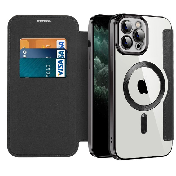 Flip case for iPhone 11 Pro Max, RFID Wallet MagSafe CamShield, black