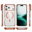 Armoured case for MagSafe clear with orange sides for iPhone 17 Pro