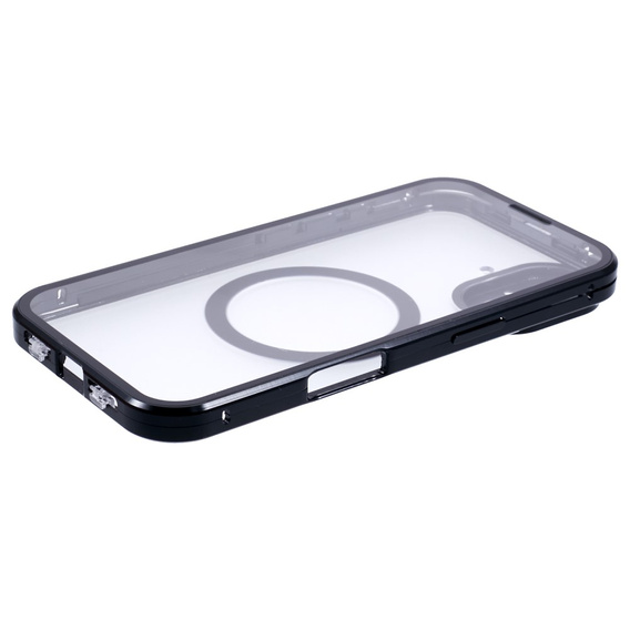 Magnetic Dual Glass MagSafe case for iPhone 16, black
