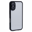 Case for iPhone 16, Magnetic Dual Glass, black