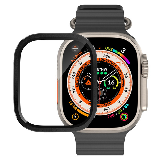 Protective frame with tempered glass for Apple Watch Ultra 1/2/3 49 mm