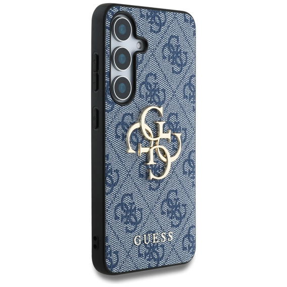 GUESS Case for Samsung Galaxy S25, 4G Big Metal Logo, blue