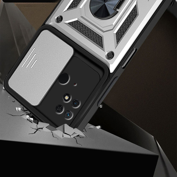 Case for Xiaomi Redmi 10C, CamShield Slide, silver