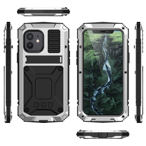 Armored case for iPhone 12 Mini, R-JUST, silver