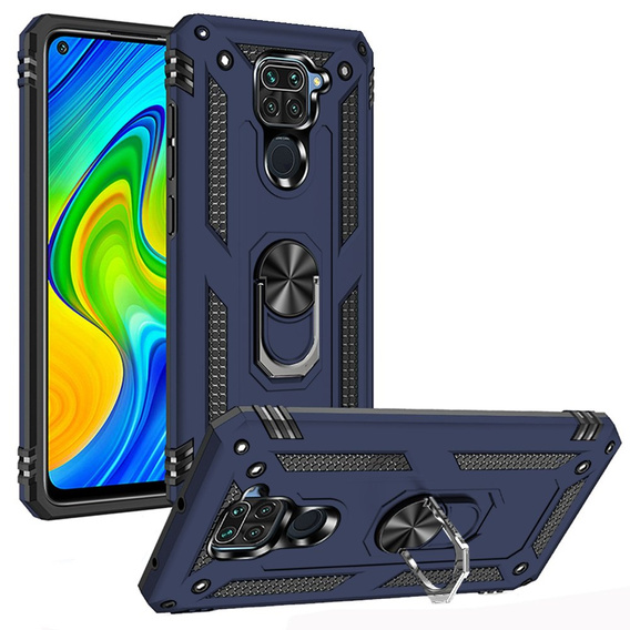 Armor Case for Xiaomi Redmi Note 9, Nox Case Ring, blue