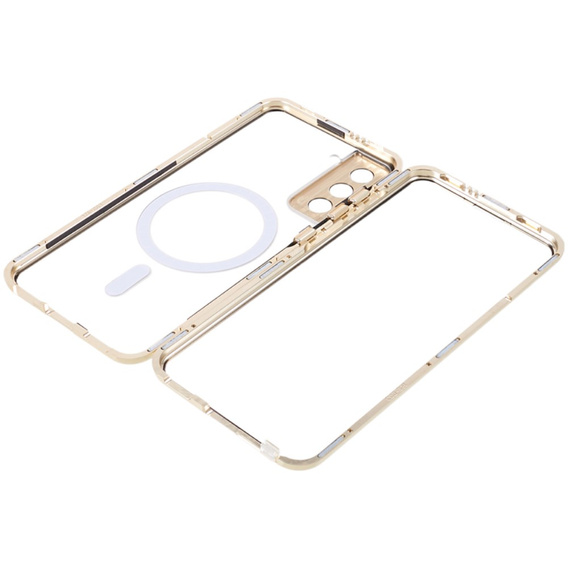 Magnetic Dual Glass MagSafe case for Samsung Galaxy S21, gold