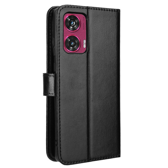 Flip case for Motorola Edge 50 Fusion 5G, Crazy Horse Wallet, black