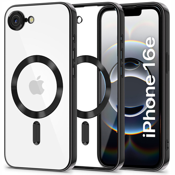 Case for iPhone 16E, Electro MagSafe, black + Screen Glass