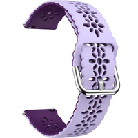 Universal 20mm Soft Hollowed-out Silicone Strap, lavender/purple