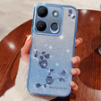 Case for Infinix Smart 7 4G, Glitter Flower, blue