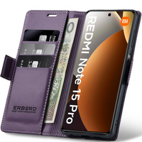 ERBORD Glossy Litchi flip case for Xiaomi Redmi Note 15 Pro 4G