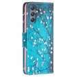 Flip case for Samsung Galaxy M34, Wallet, Sakura, blue