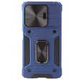 Armored Case for Xiaomi Redmi Note 13 5G, CamShield Slide, blue + Tempered Glass 9H
