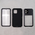 Love Mei Case for iPhone 12, armored with glass, black