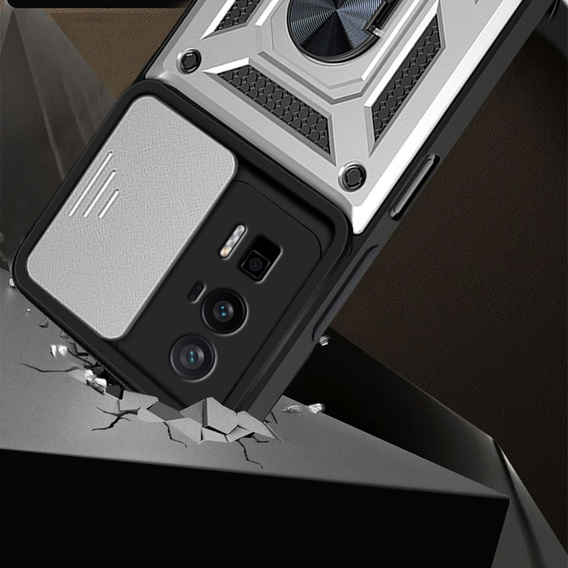 Case for Xiaomi Poco F5 Pro, CamShield Slide, silver