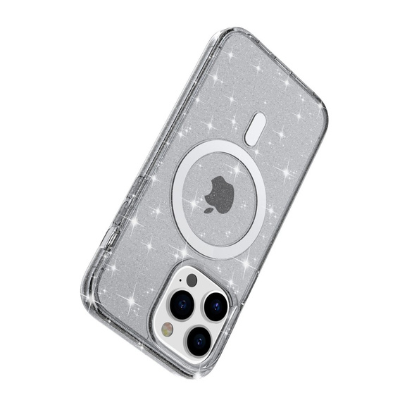 Case for iPhone 14 Pro, Dropproof MagSafe Glitter, black