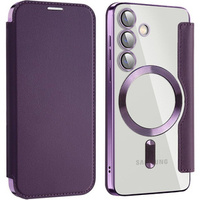Flip case for Samsung Galaxy S24+ Plus, RFID Wallet MagSafe CamShield, purple
