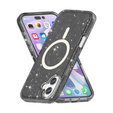 Case for iPhone 17, for MagSafe, glitter, translucent black