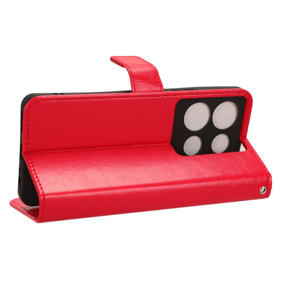 Flip case for Infinix Note 30, Crazy Horse Wallet, red