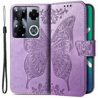 Flip case for Infinix Note 40 Pro Plus, Butterfly, purple