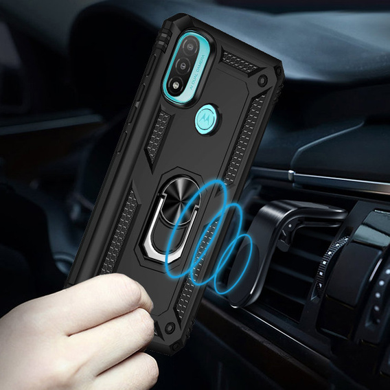 Armor Case for Motorola Moto E20/E30/E40, Nox Case Ring, black