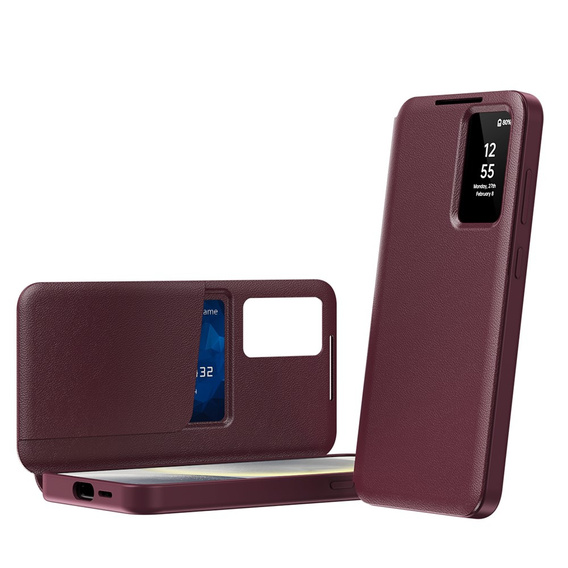Smart View Wallet flip case for Samsung Galaxy S26, burgundy