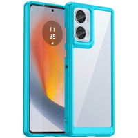 Case for Motorola Edge 50 Fusion 5G, Fusion Hybrid, transparent / blue