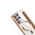 Flip case for Samsung Galaxy S22 Ultra 5G, RFID Wallet MagSafe CamShield, brown