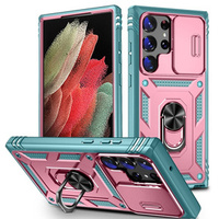Case for Samsung Galaxy S24 Ultra, CamShield Slide, green / pink
