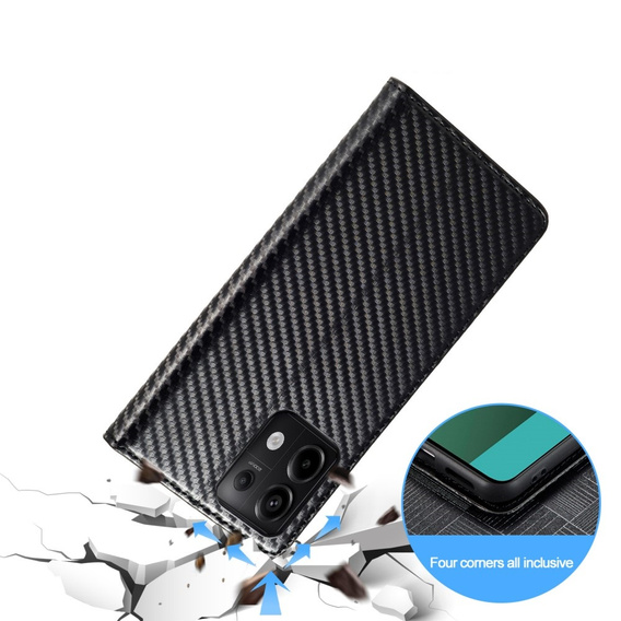 Flap case for Xiaomi Redmi Note 13 5G, Carbon LC.IMEEKE, black