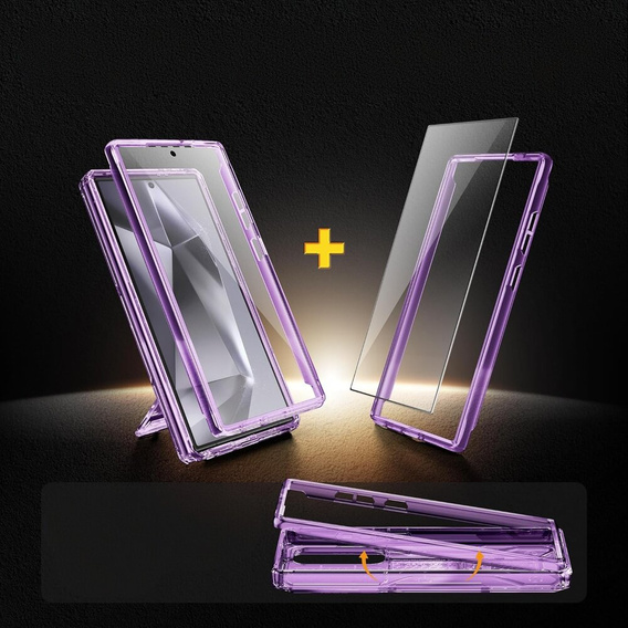 Case for Samsung Galaxy S24 Ultra, Tongate MECH Series Clip, transparent / purple