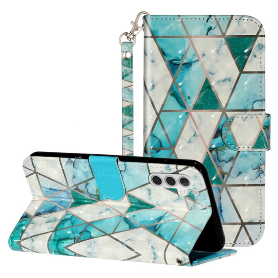 Flip case for Samsung Galaxy A35 5G, Wallet, Marble green
