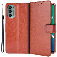 Flip case for Motorola Moto G62 5G, Crazy Horse Wallet, brown