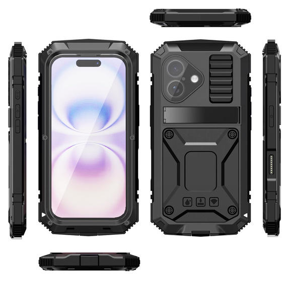 R-JUST case with stand and built-in glass for iPhone 17