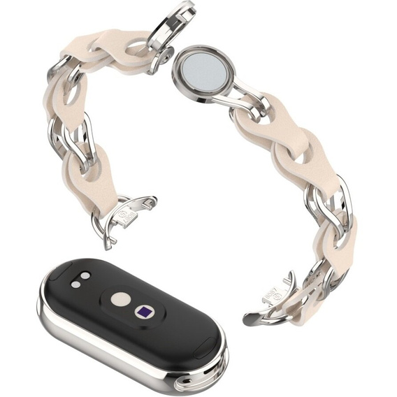 Stainless Steel Watch Strap with Protective Case for Apple Watch, Silver