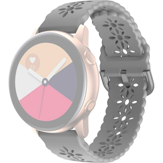 Silicone strap for 22mm Soft Hollowed-out, Grey
