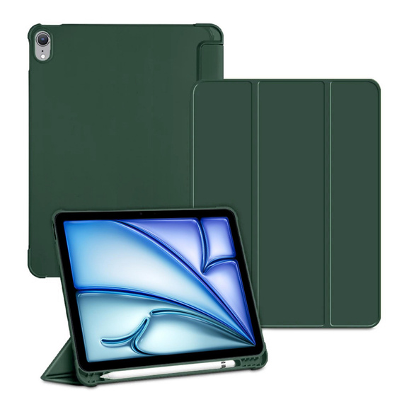 Case for Apple iPad Air 11" 6 gen. 2024 (A2902, Smartcase with stylus space, dark green