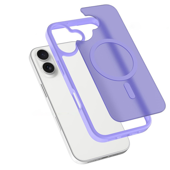 Matt Case for iPhone 17, for MagSafe, translucent purple