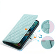 Flip case for iPhone 16 Plus, Rhombus Crossbody Leather, green