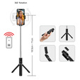 Selfie Stick Coco P-04 with tripod function and Bluetooth remote control, for smartphones from 6.5 cm to 9.5 cm wide