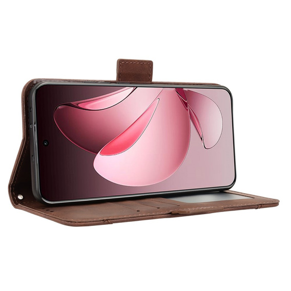 Flip case for Oppo Reno 13 Pro, Card Slot, brown