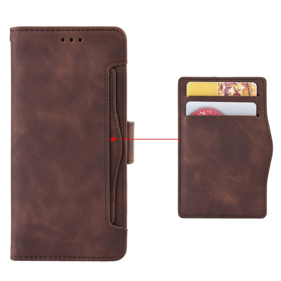Flip case for Xiaomi Poco F7 Pro, Card Slot, brown