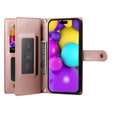 Flip case for iPhone 16 Plus, Wallet Zipper Pocket, pink
