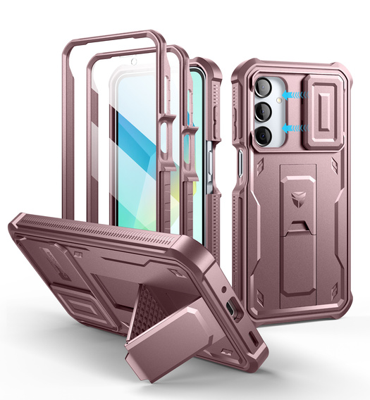 Armored case for Samsung Galaxy A16, Dexnor Full Body (Two Frames), pink