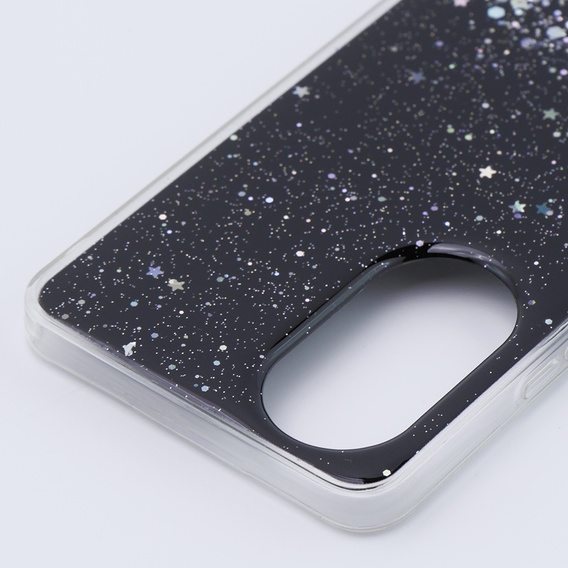 Case for Oppo A58 4G, Glittery, black