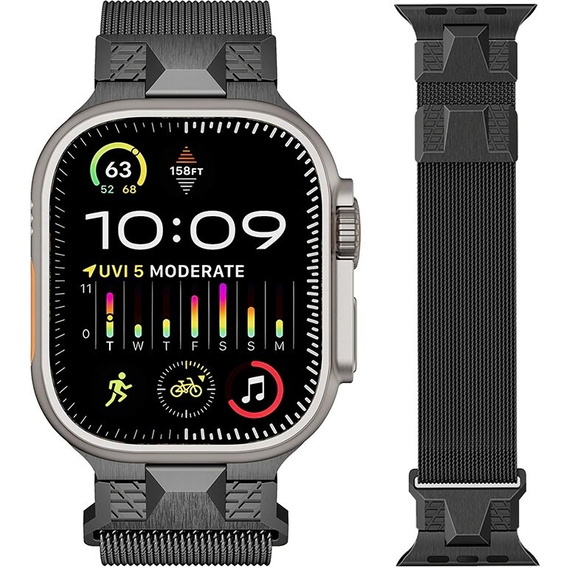 Milanese bracelet for Apple Watch 1/2/3/4/5/6/7/8/SE/ULTRA (42/44/45/49 MM) - Black