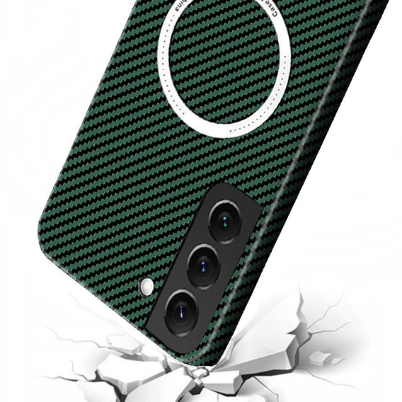 Case for Samsung Galaxy S22 Plus, Magsafe Slim Carbon, green