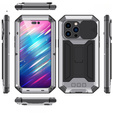 Case for iPhone 14 Pro, R-JUST CamShield Slide, armoured, silver / black