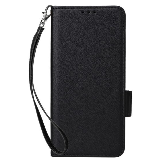 Case for HTC U24 Pro 5G, Wallet Litchi Leather, black